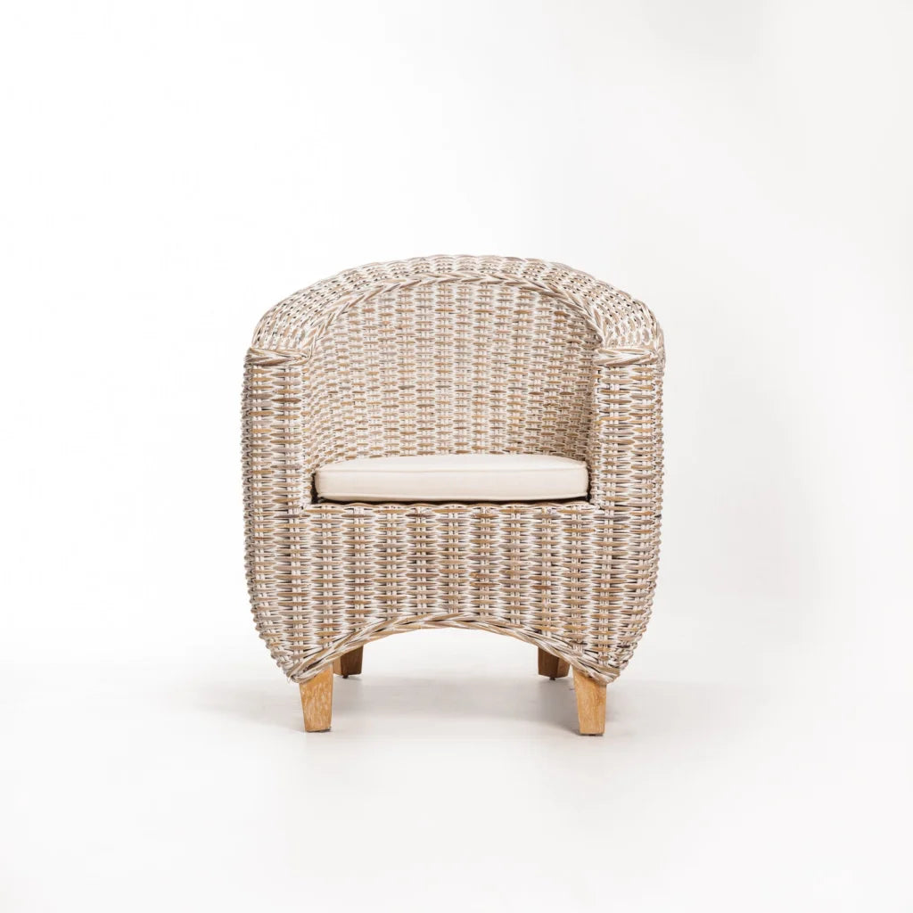 TEGAL KUBU WHITEWASH TUB ARMCHAIR