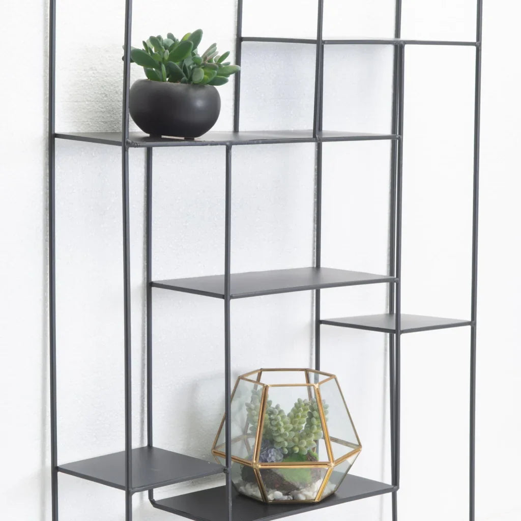 WALL SHELF - BLACK MULTI LEVEL