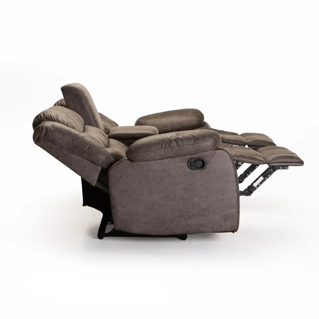 YAZ LUXURY FABRIC 2 SEATER CONSOLE RECLINER