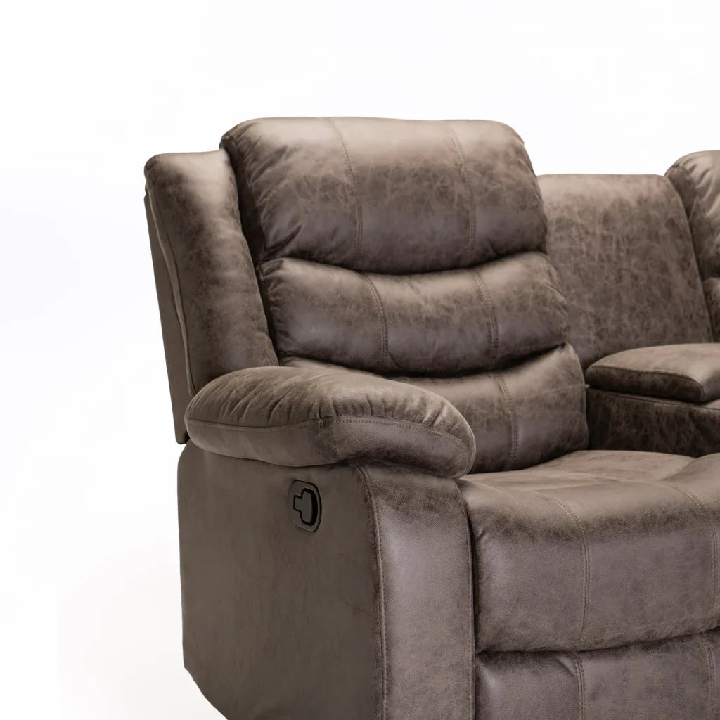 YAZ LUXURY FABRIC 2 SEATER CONSOLE RECLINER