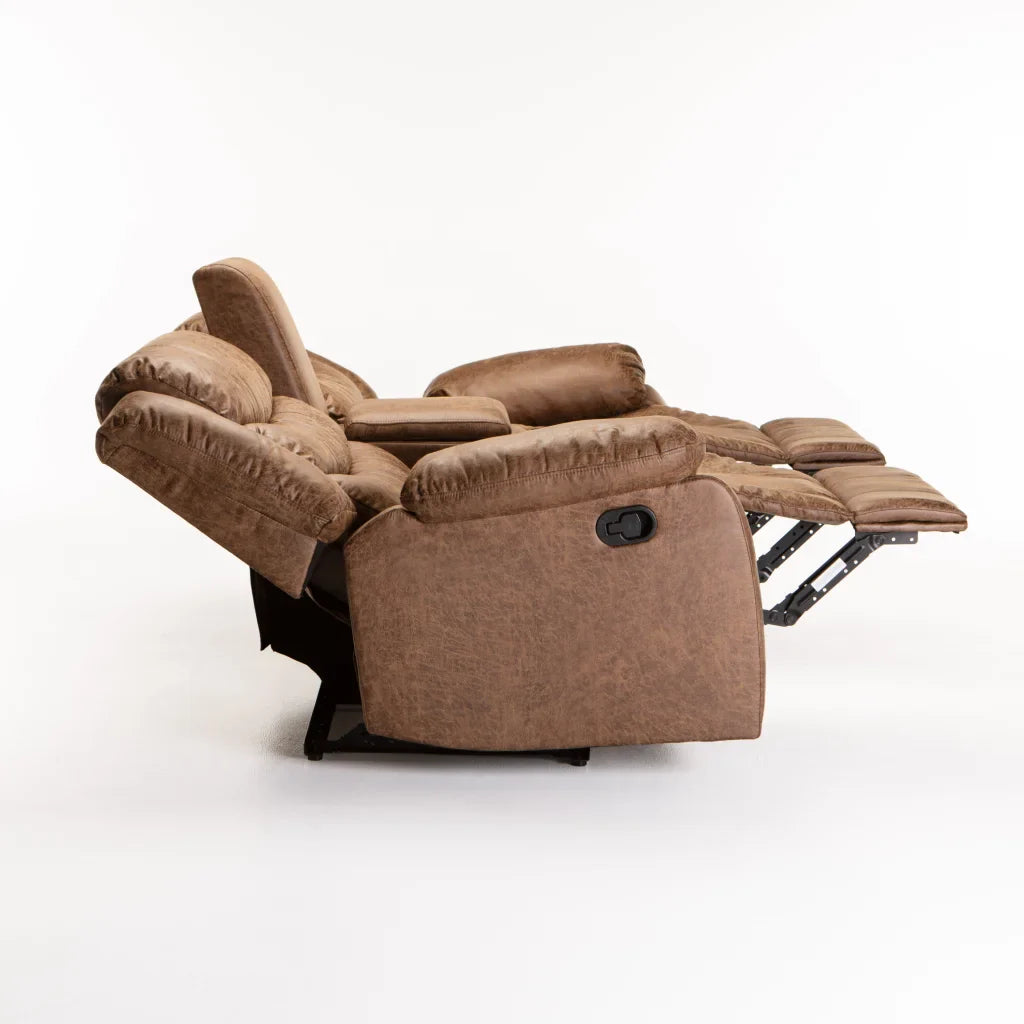 YAZ LUXURY FABRIC 2 SEATER CONSOLE RECLINER