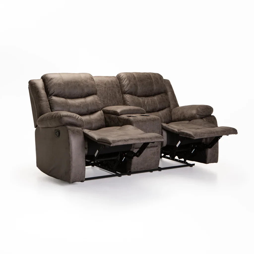 YAZ LUXURY FABRIC 2 SEATER CONSOLE RECLINER