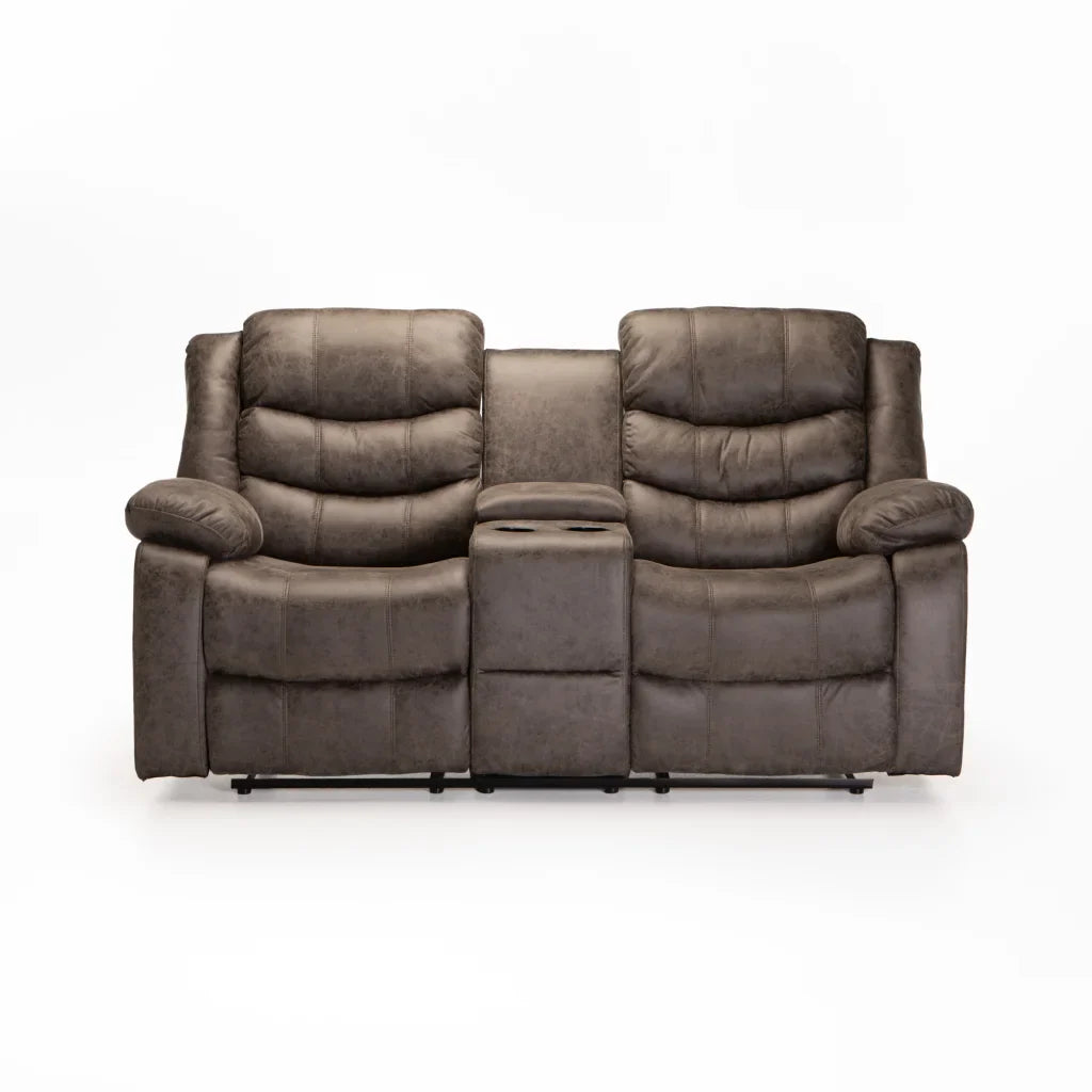 YAZ LUXURY FABRIC 2 SEATER CONSOLE RECLINER