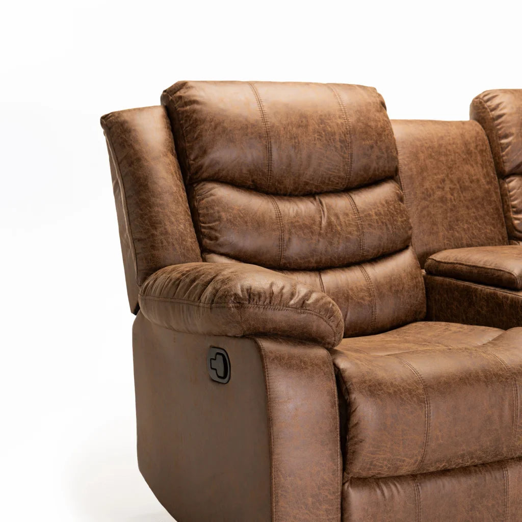 YAZ LUXURY FABRIC 2 SEATER CONSOLE RECLINER