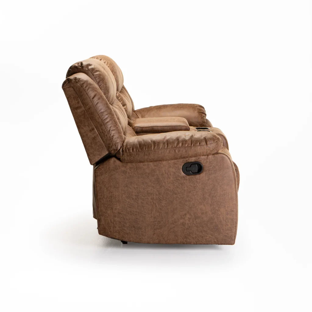 YAZ LUXURY FABRIC 2 SEATER CONSOLE RECLINER