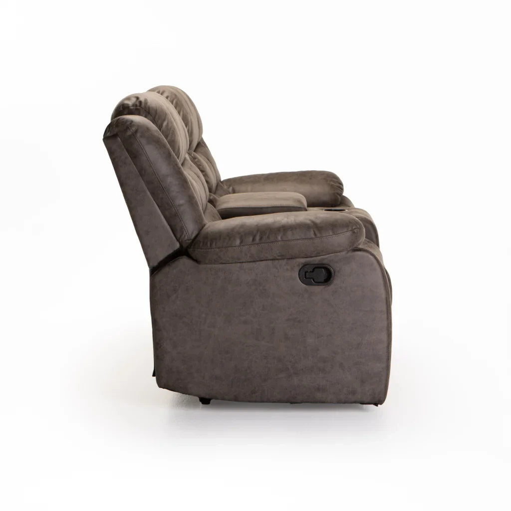 YAZ LUXURY FABRIC 2 SEATER CONSOLE RECLINER
