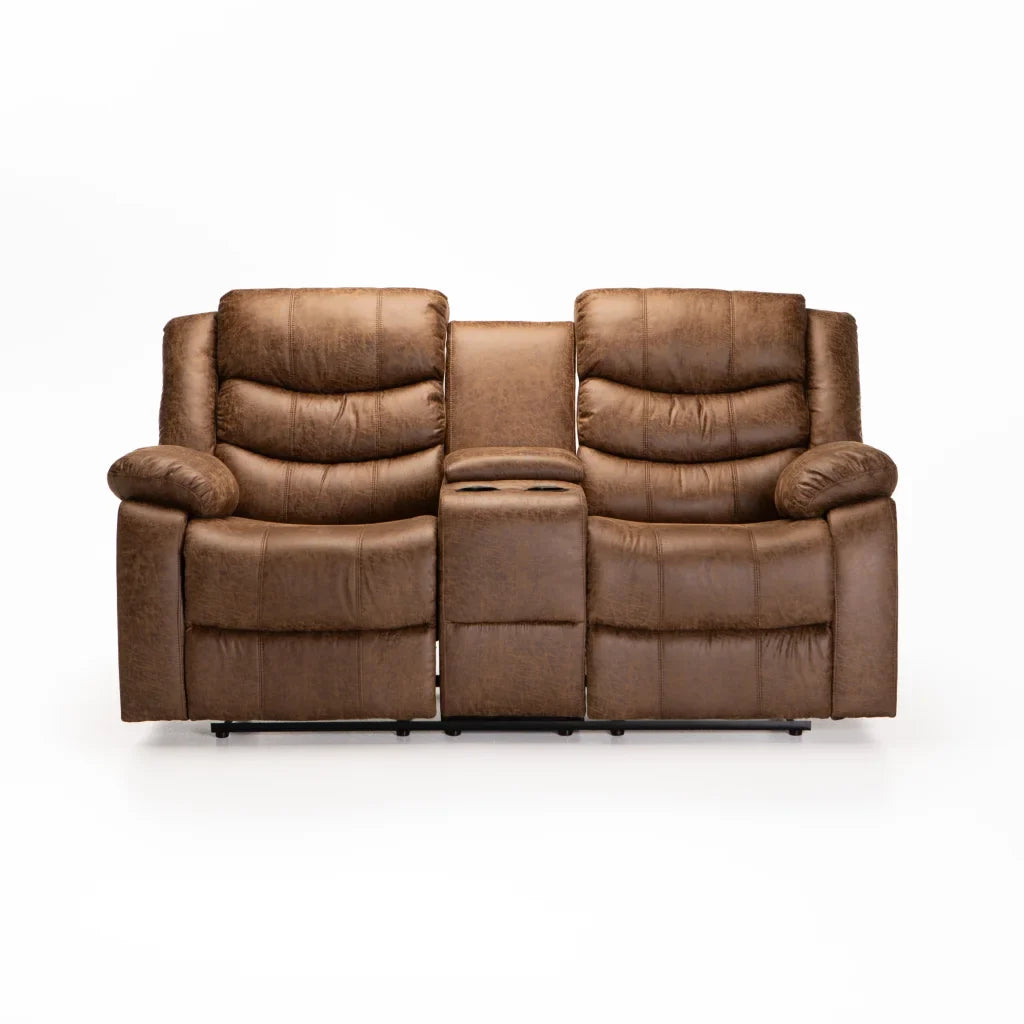 YAZ LUXURY FABRIC 2 SEATER CONSOLE RECLINER