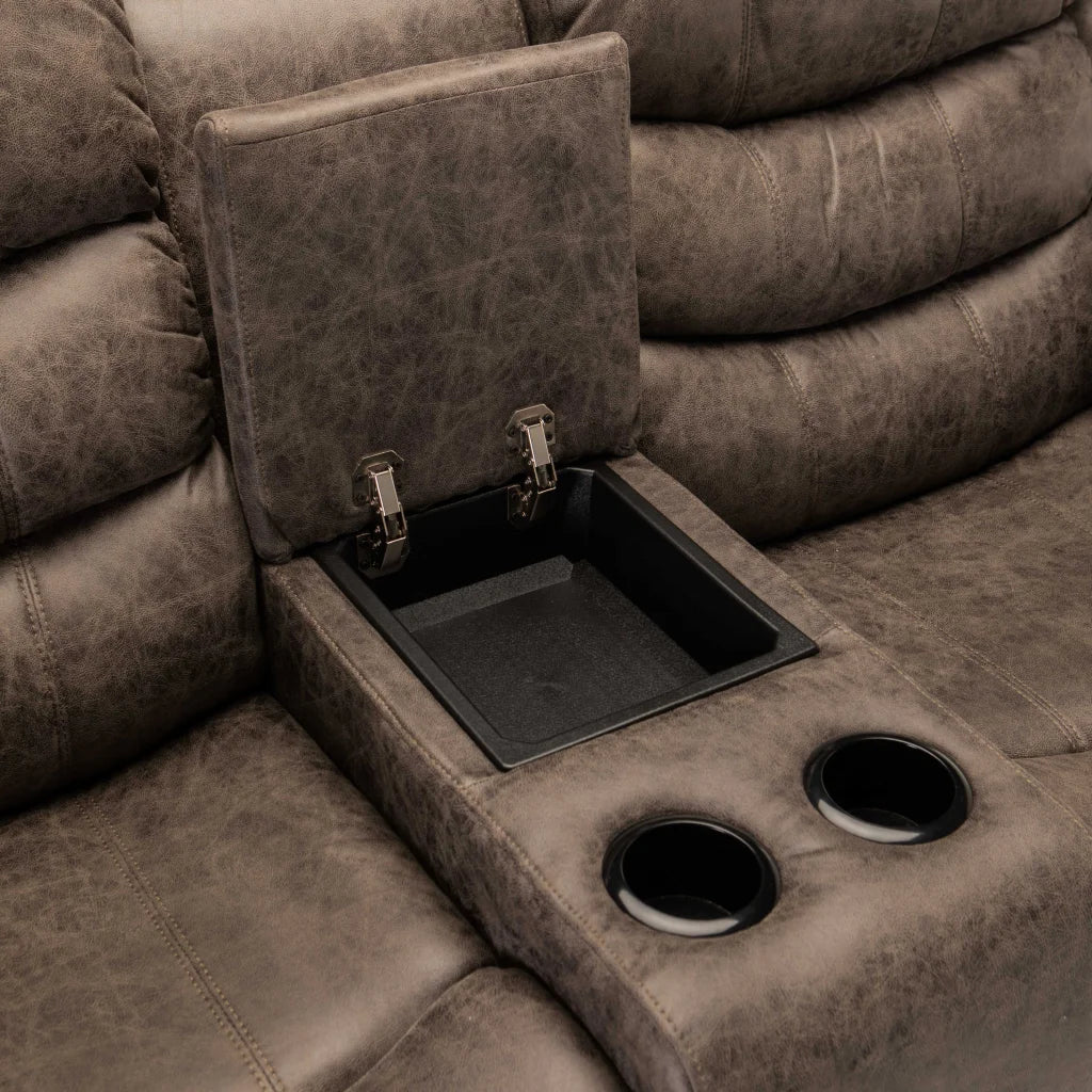 YAZ LUXURY FABRIC 2 SEATER CONSOLE RECLINER