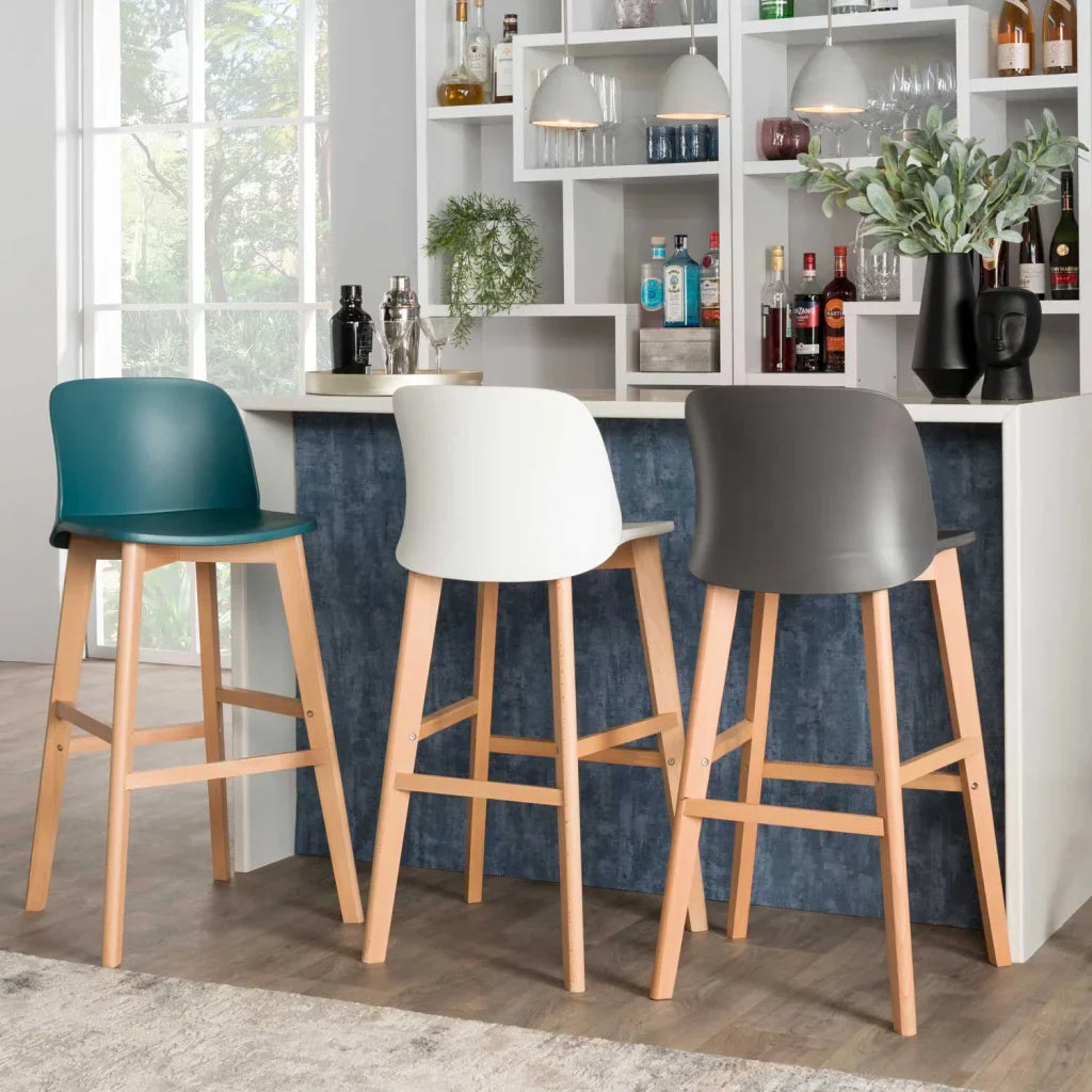 ZEN LUXURY WOODEN LEG BARSTOOL