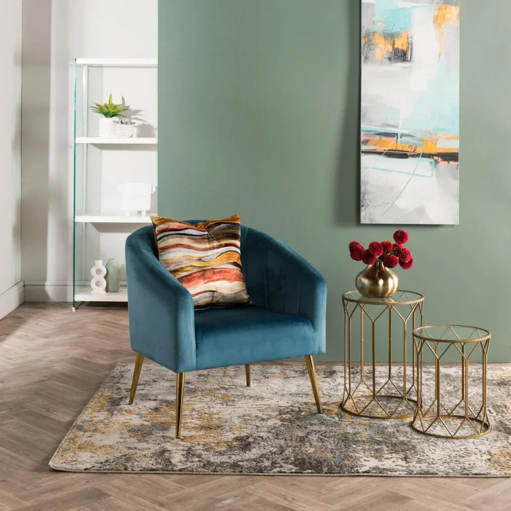 COLT VELVET CHAIR - GOLD LEG