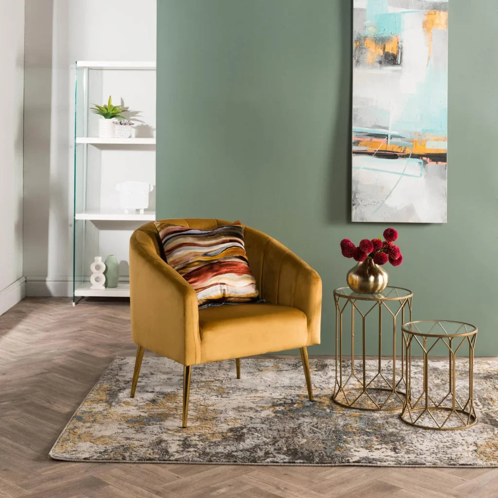 COLT VELVET CHAIR - GOLD LEG