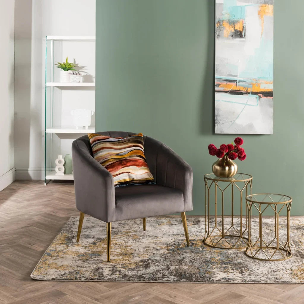 COLT VELVET CHAIR - GOLD LEG
