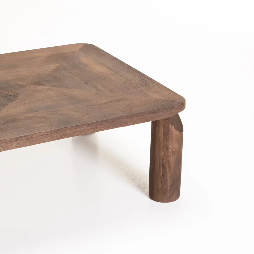 DEVA 80x80cm SOLID WOOD COFFEE TABLE-DARK BROWN