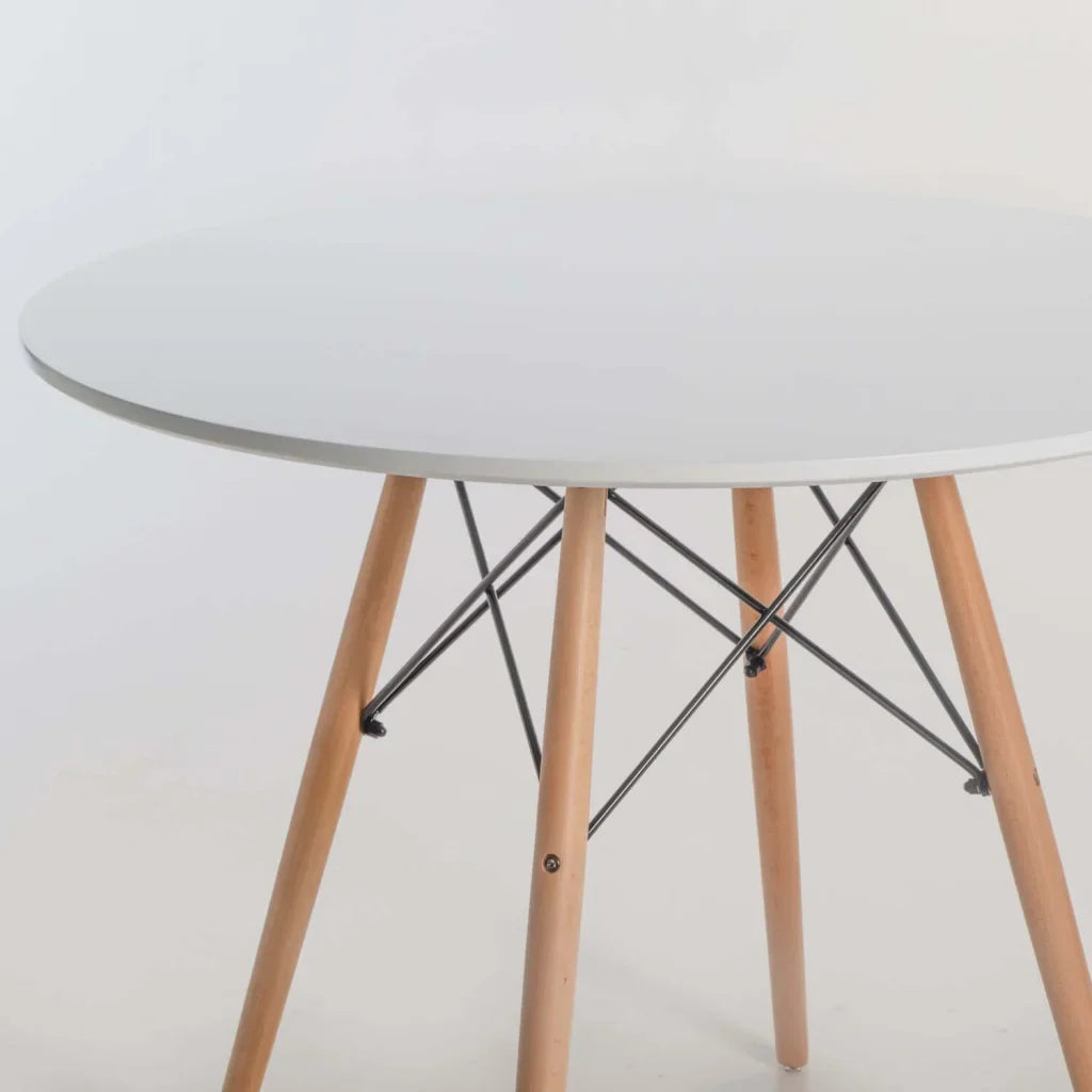 ELIA ROUND WOODEN LEG TABLE
