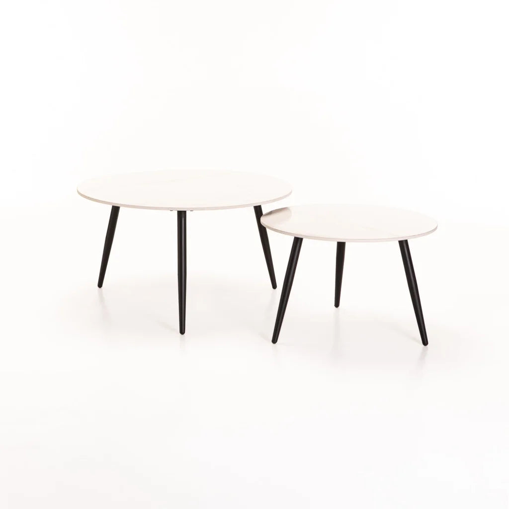 FIA SET OF 2 STONE TOP COFFEE TABLE