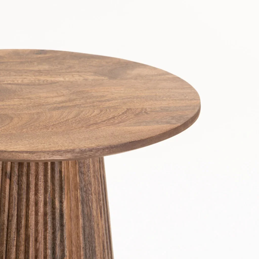 GOA 50cm ROUND SOLID WOOD SIDE TABLE