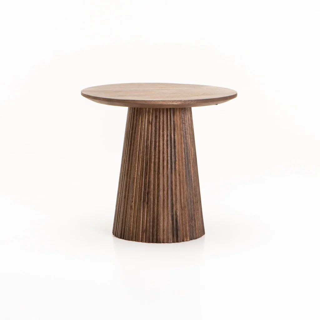 GOA 50cm ROUND SOLID WOOD SIDE TABLE