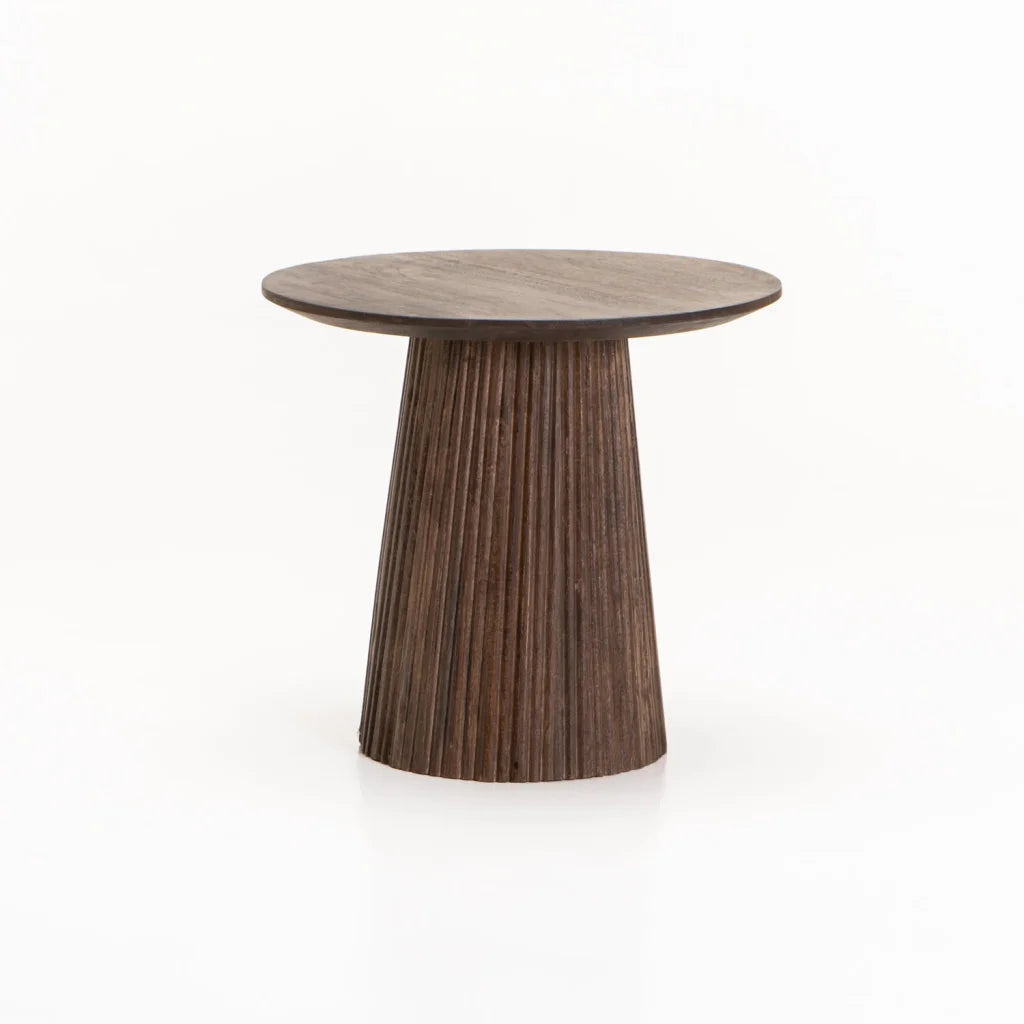 GOA 50cm ROUND SOLID WOOD SIDE TABLE