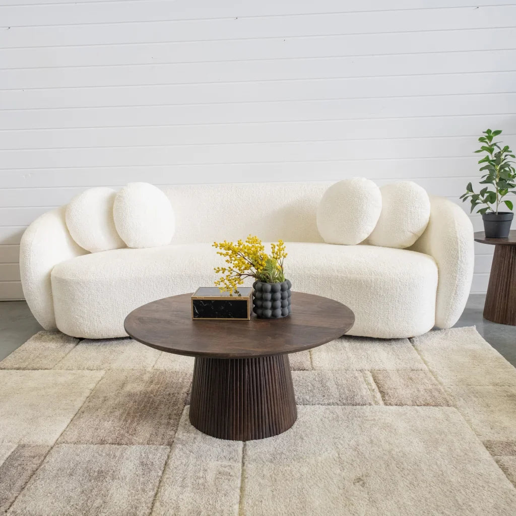 GOA 80cm ROUND SOLID WOOD COFFEE TABLE