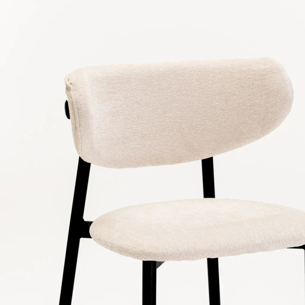 HOLLY FABRIC DINING CHAIR WITH BLACK LEG