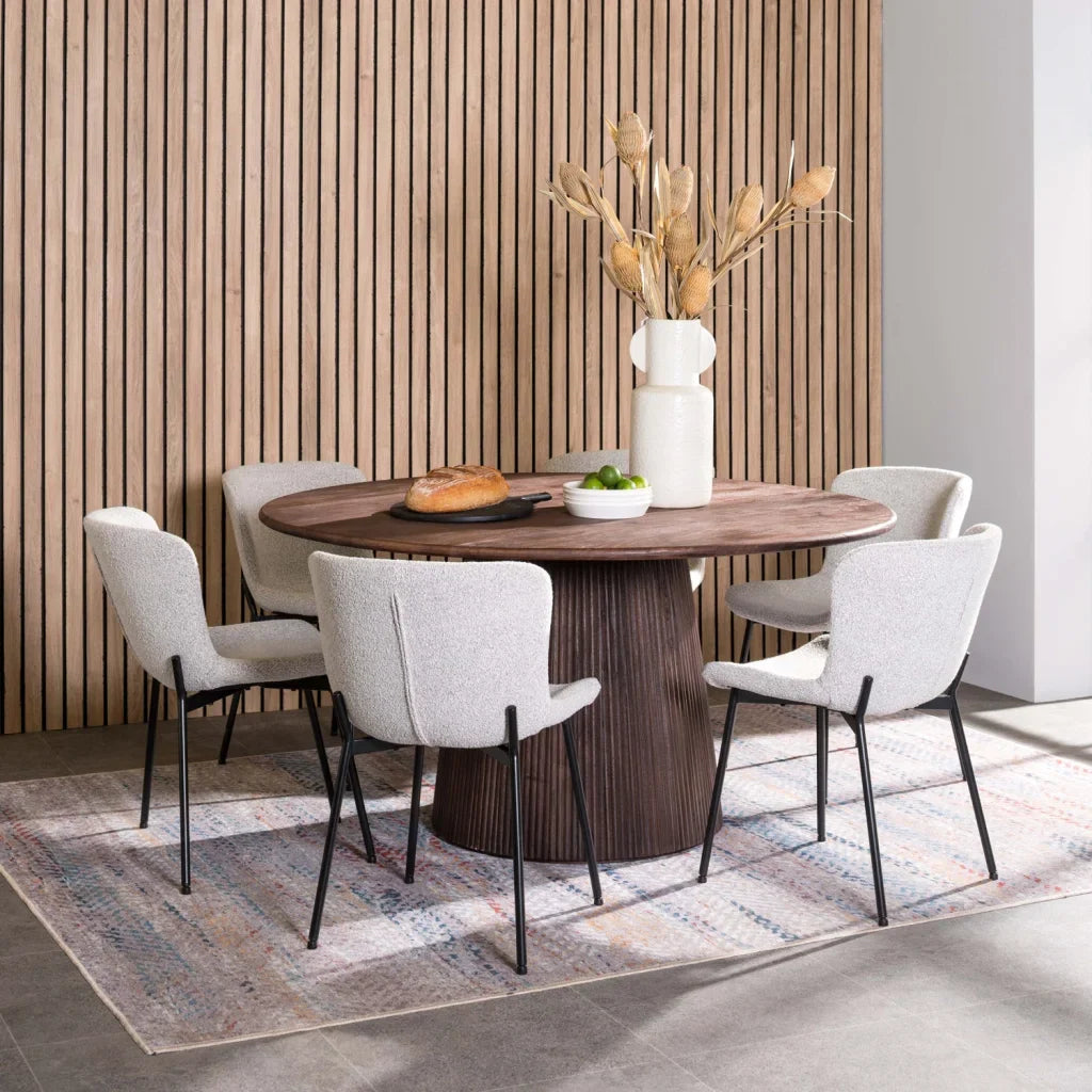 INDIE BOUCLÉ FABRIC DINING CHAIR