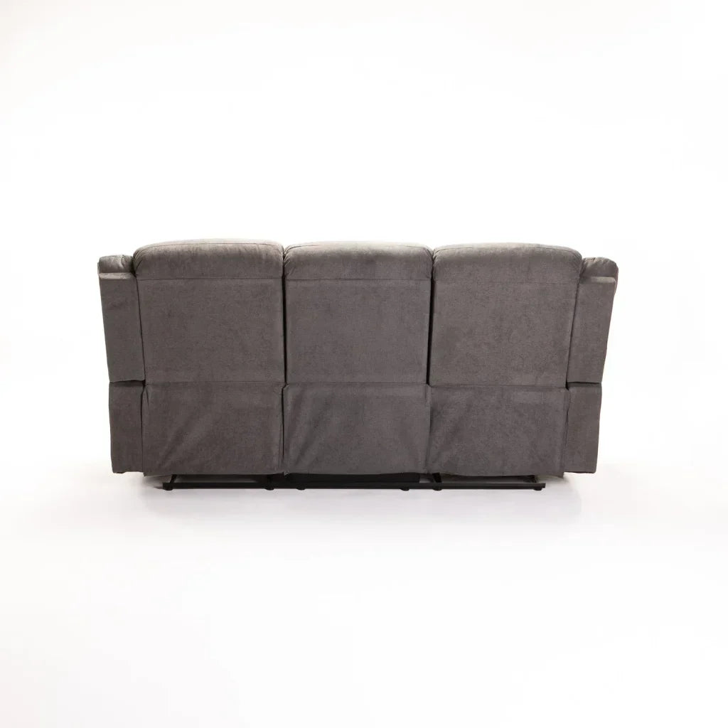 OLI FABRIC 3 SEATER RECLINER - DARK GREY