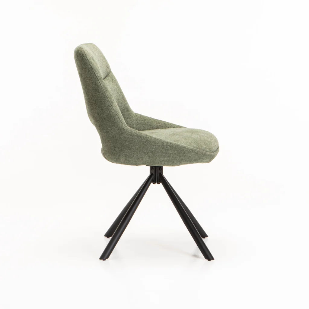 PRATO FABRIC SWIVEL DINING CHAIR