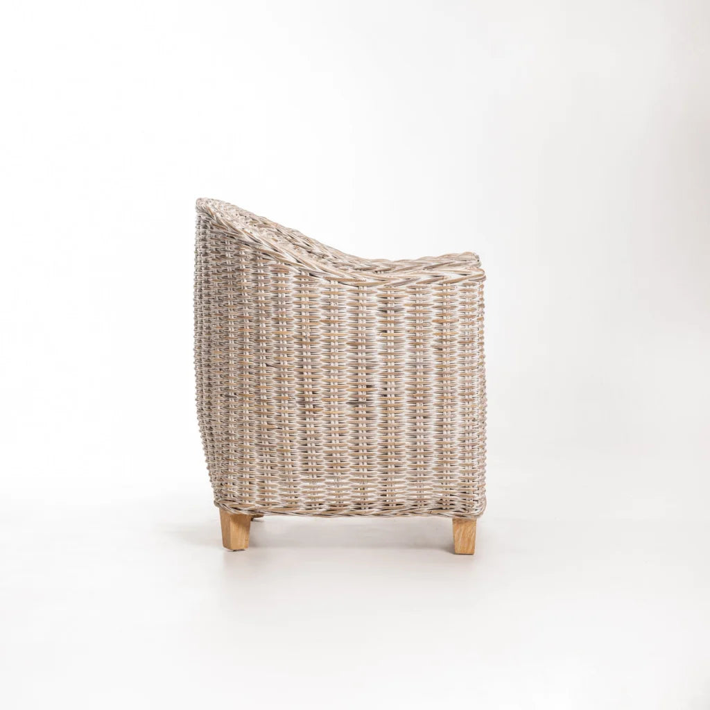 TEGAL KUBU WHITEWASH TUB ARMCHAIR