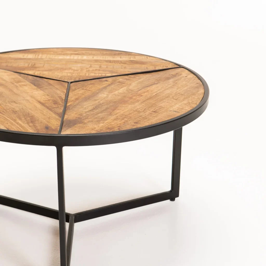 VEA SET OF 2 70/50cm SOLID WOOD COFFEE TABLE