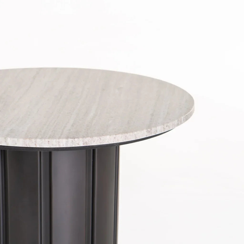 VIN 60cm ROUND STONE TOP COFFEE TABLE 43cm H